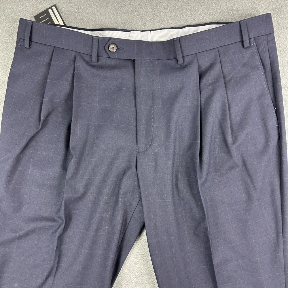 Ralph Lauren Dress Pants Mens‎ 40x30 Navy Blue Comfort Flex Performance Pleated